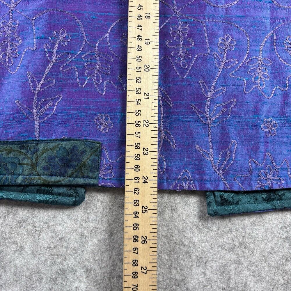 Vintage Coldwater Creek Purple Patchwork Tapestry Vest Womens L Jacquard Boho - Picture 11 of 12